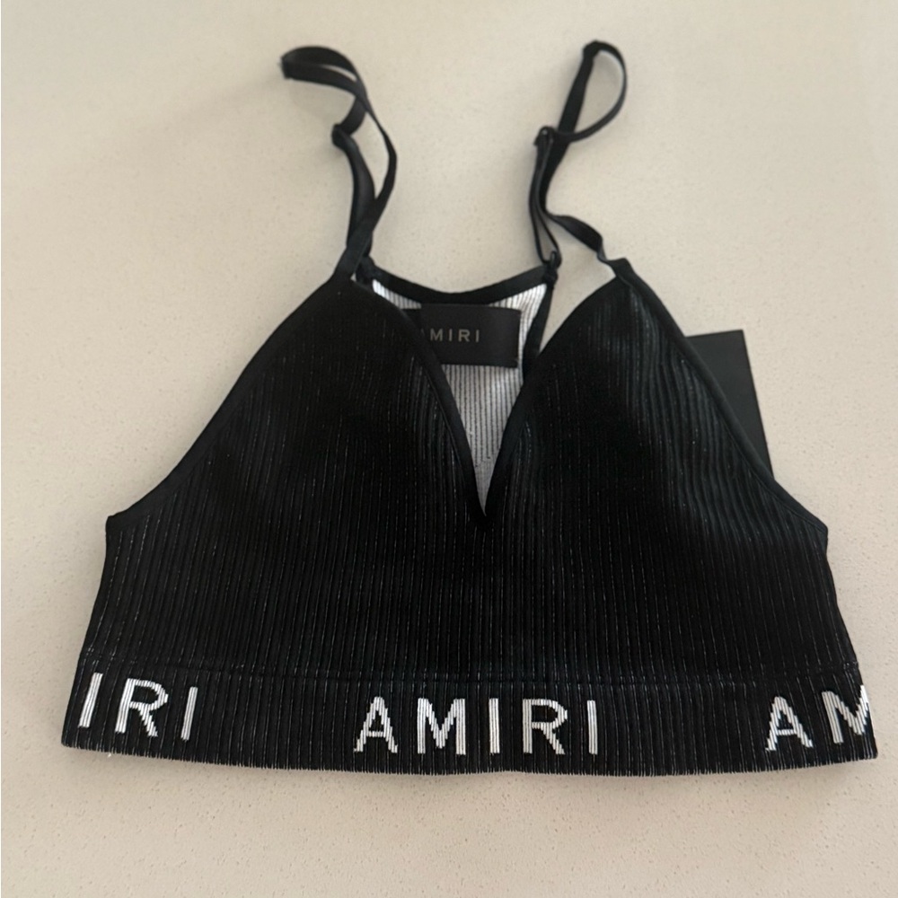 AMIRI Black and Gray Strappy Bralette